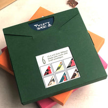Load image into Gallery viewer, Green pack of greeting cards with contents on the back.