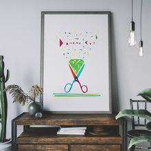 Load image into Gallery viewer, Scissor Print - Diamond Cut