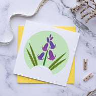 Small Blank Card - Mid Spring Flowers - Bluebells