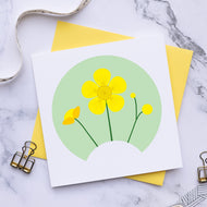 Small Blank Card - Mid Spring Flowers - Buttercup