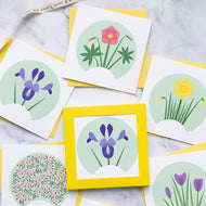 6 x Small Cards - Early Spring Flowers