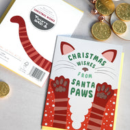 Cat Card - Christmas Wishes - Foil embossed Christmas Card