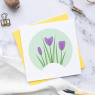 Small Blank Card - Early Spring Flowers - Crocus