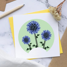 Load image into Gallery viewer, Small Blank Card Flowers- Summer Flowers - Echinops