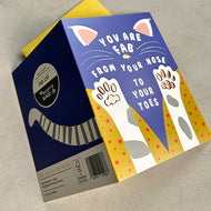 Cat Card - Fab from your nose to your toes - Foil embossed friendship Card