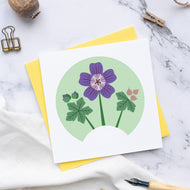 Geranium Card on Marble surface