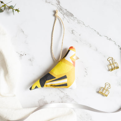 Denim Hanging Decoration - Goldfinch