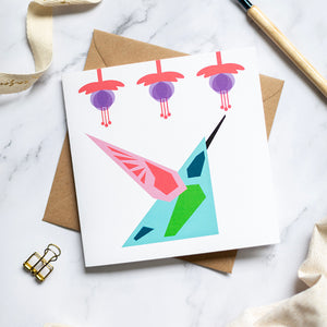 Humming Bird - Large Greetings Card