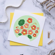 Small Blank Card - Summer Flowers - Naturtiums