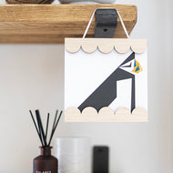 A5 Scallop American Maple Magnetic Card or Print Hanger