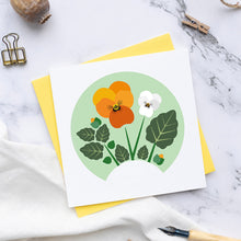 Load image into Gallery viewer, Small Blank Card Flowers- Summer Flowers - Viola