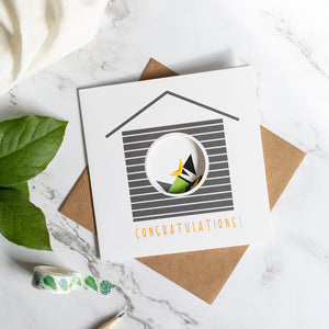 Birdhouse Card - Congratulations -Hatchling
