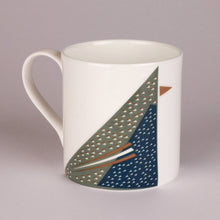 Load image into Gallery viewer, Fine Bone china mug featuring geometric Starling Bird design